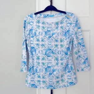 One of J. McLaughlin’s signature designs and tees. Breezy spring/summer look.